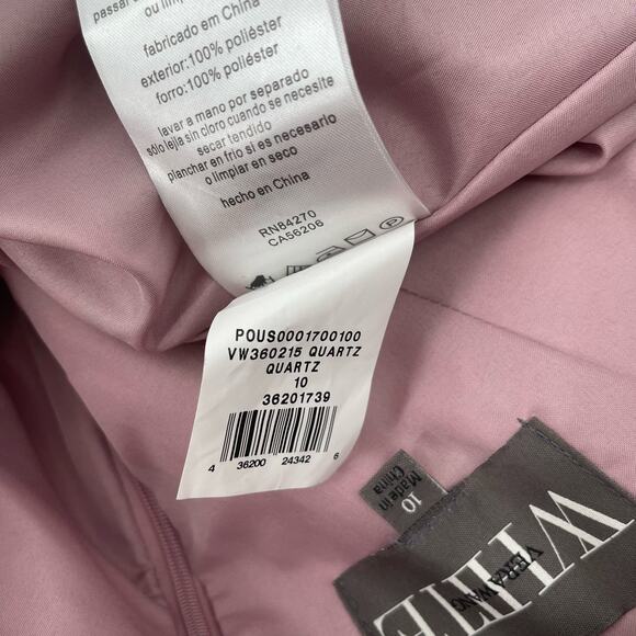 VERA WANG WHITE Gown Dress Size 10 One Shoulder Quartz Formal Wedding Bridesmaid - Picture 15 of 16